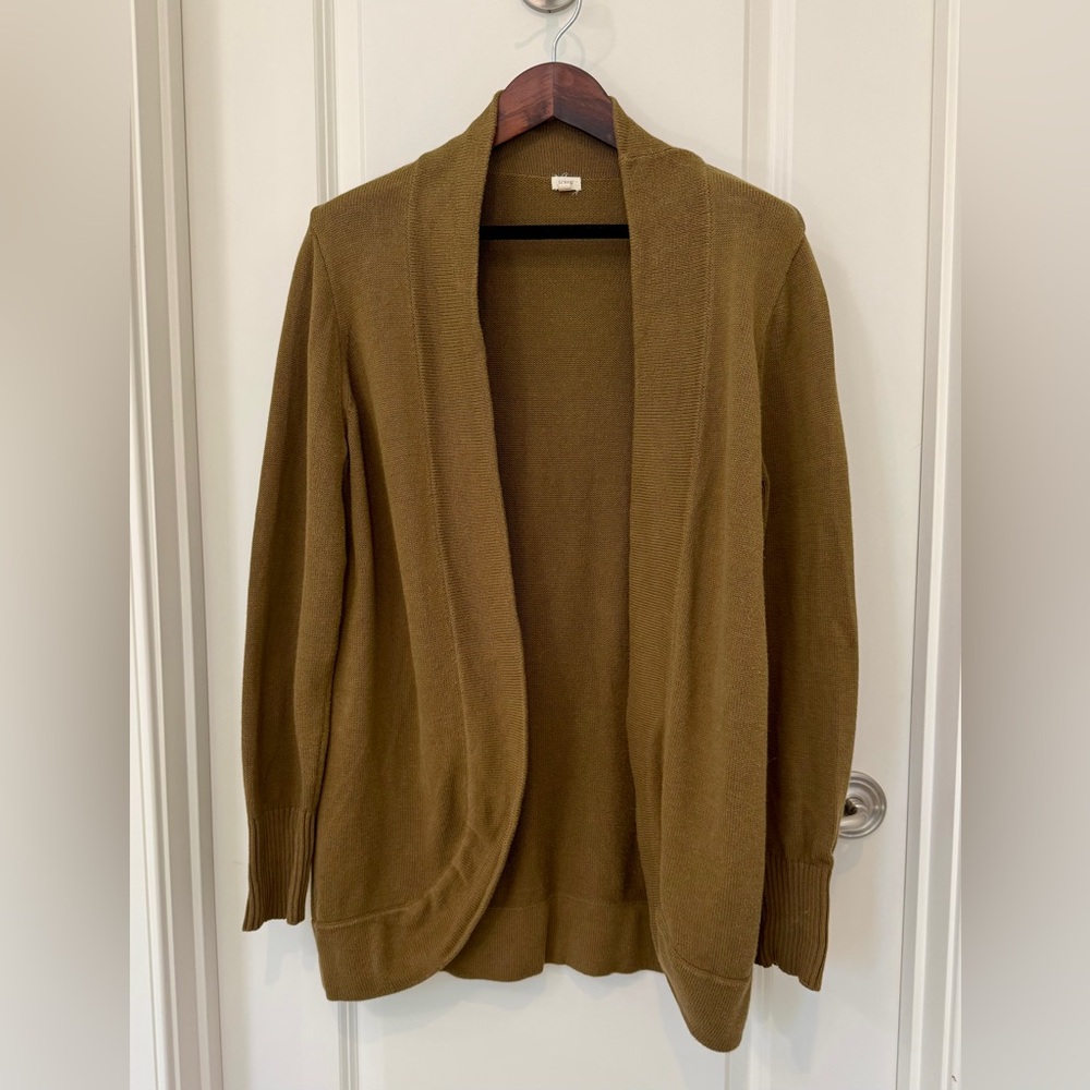 J Crew Women's Brown Open Front Cardigan Sweater Size XL